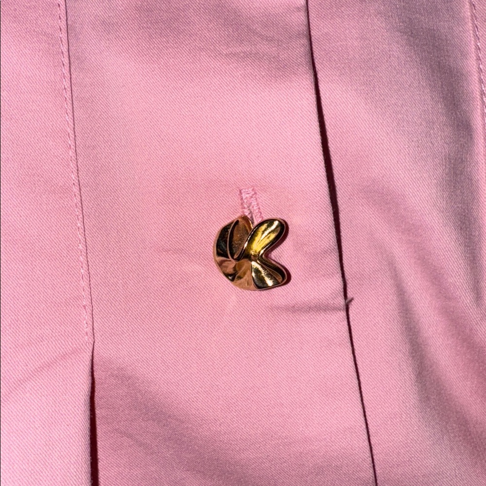 Exquise Georgia Shirt Pleated Waist Button-Up Blouse in Pastel Pink size 10 - Picture 8 of 8